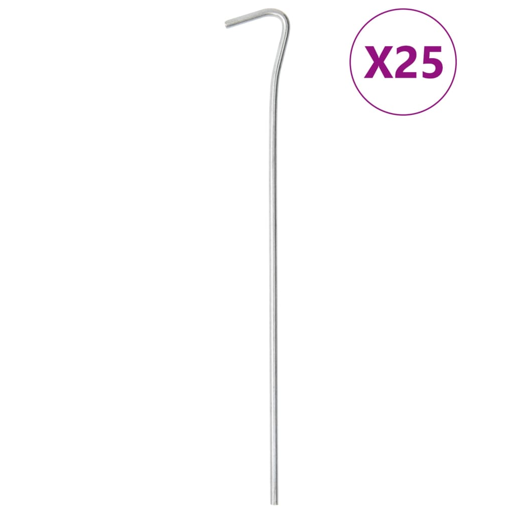 vidaXL Tältpinnar 25 st 23 cm Ø4 mm galvaniserat stål