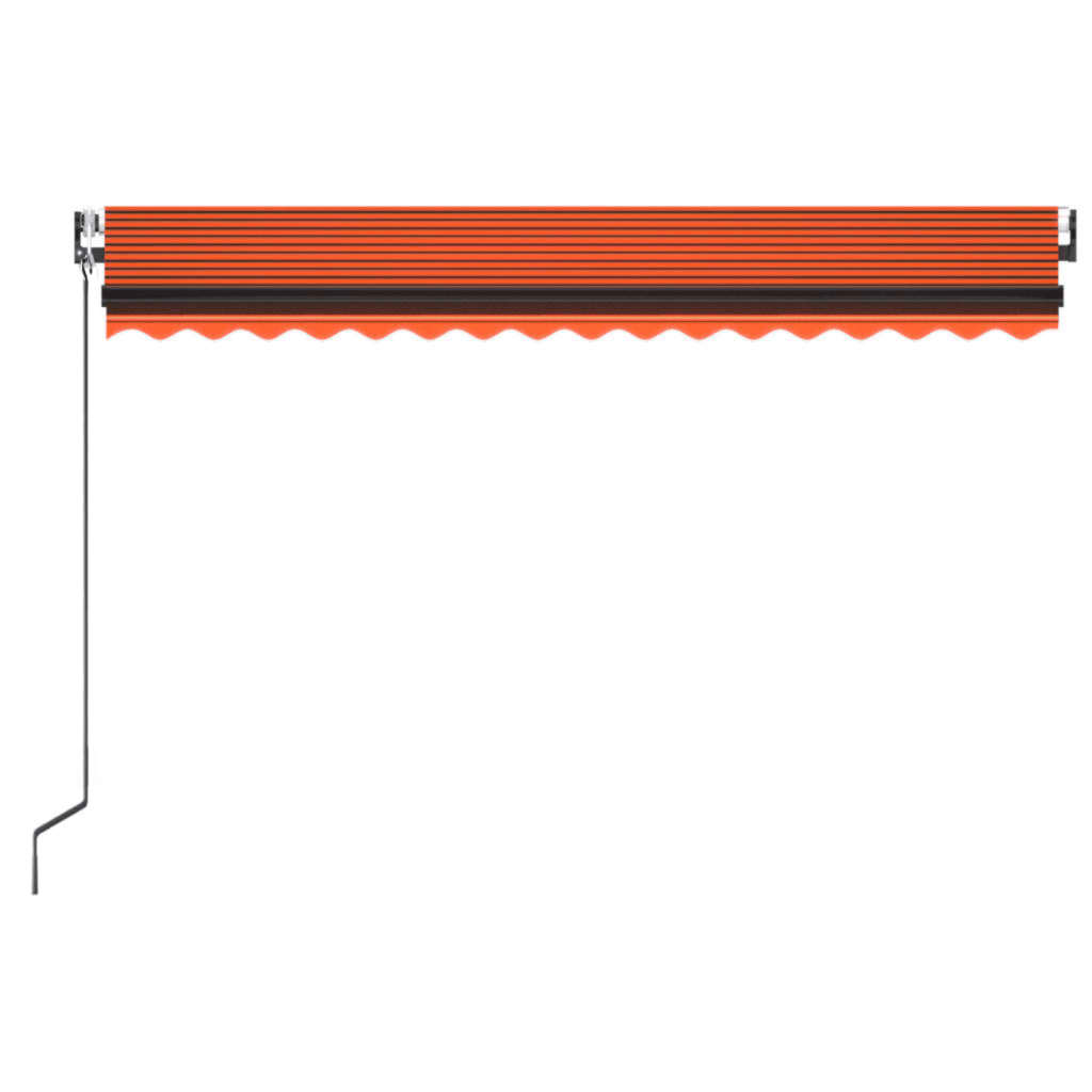 vidaXL Automatisk markis med vindsensor & LED 450x350 cm orange/brun