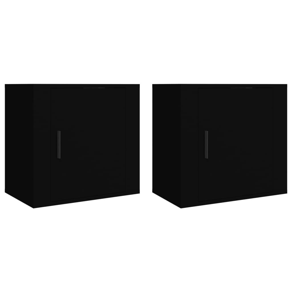 vidaXL Väggmonterade sängbord 2 st svart 50x30x47 cm