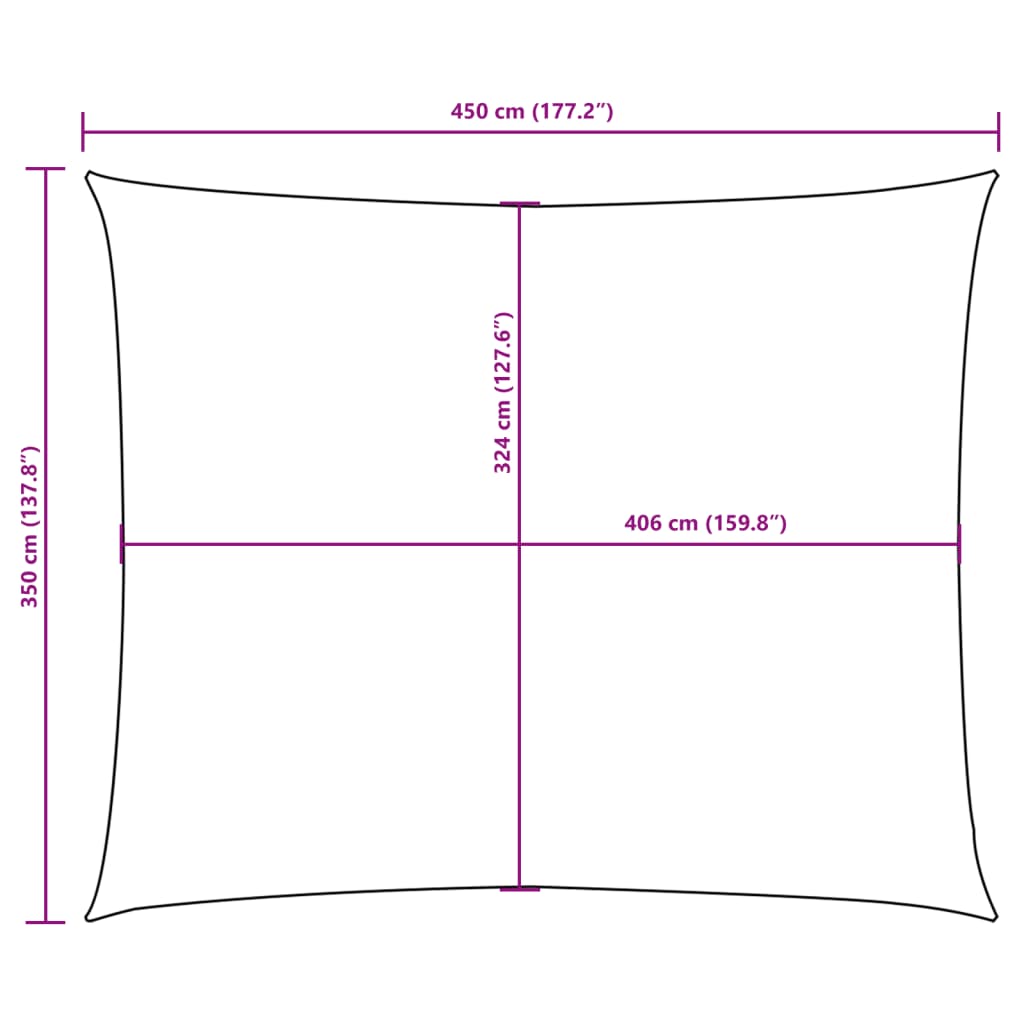 vidaXL Solsegel oxfordtyg rektangulärt 3,5x4,5 m vit