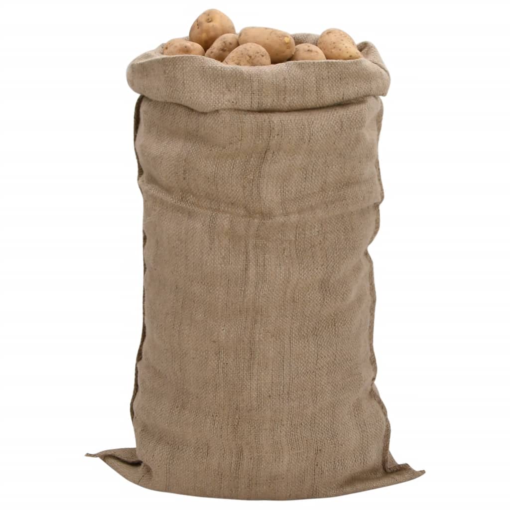 vidaXL Jutesäckar 10 st 65x135 cm 100% jute 340 gsm