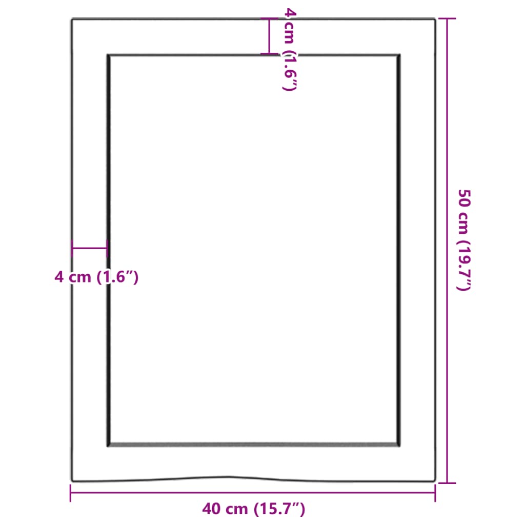 vidaXL Hyllplan 40x50x(2-4) cm obehandlad massiv ek