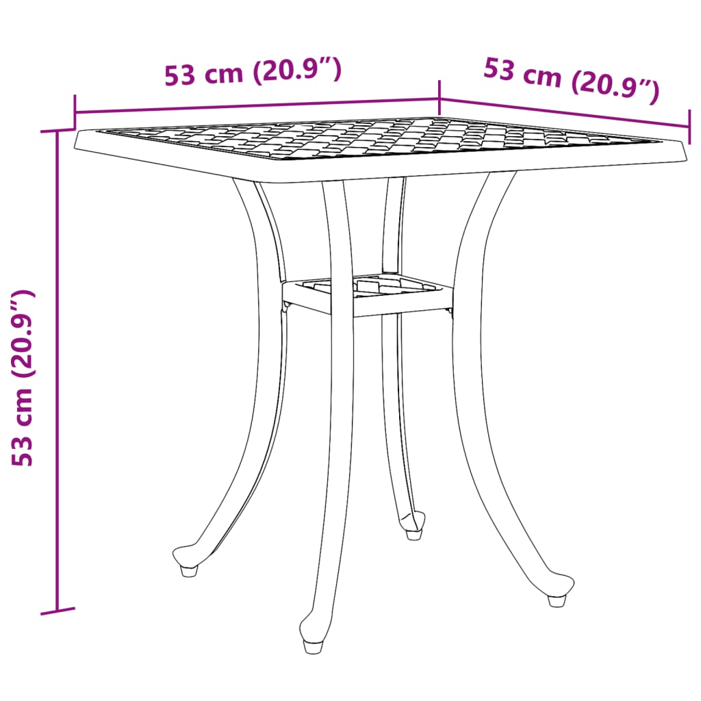 vidaXL Trädgårdsbord vit 53x53x53 cm gjuten aluminium