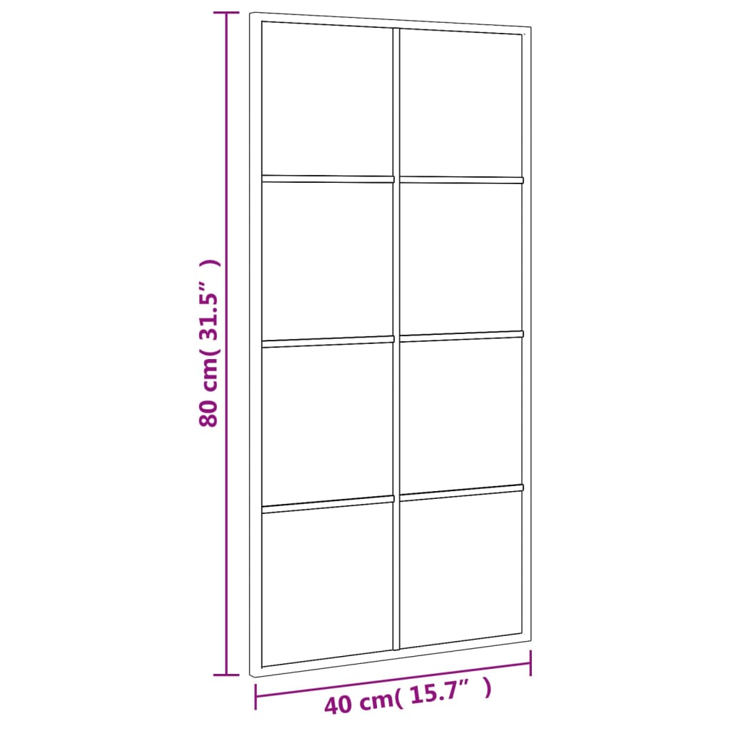 vidaXL Väggspegel svart 40x80 cm rektangulär järn