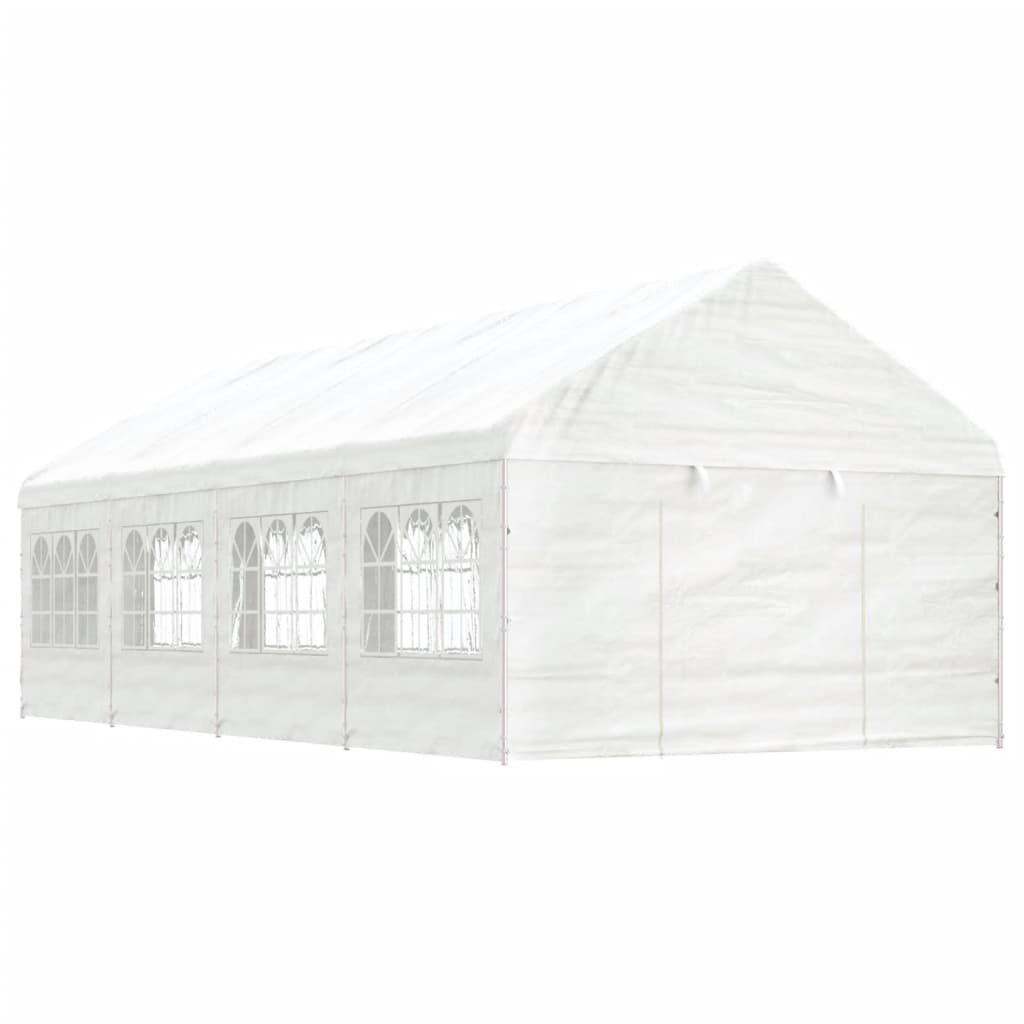 vidaXL Paviljong med tak vit 8,92x4,08x3,22 m polyeten