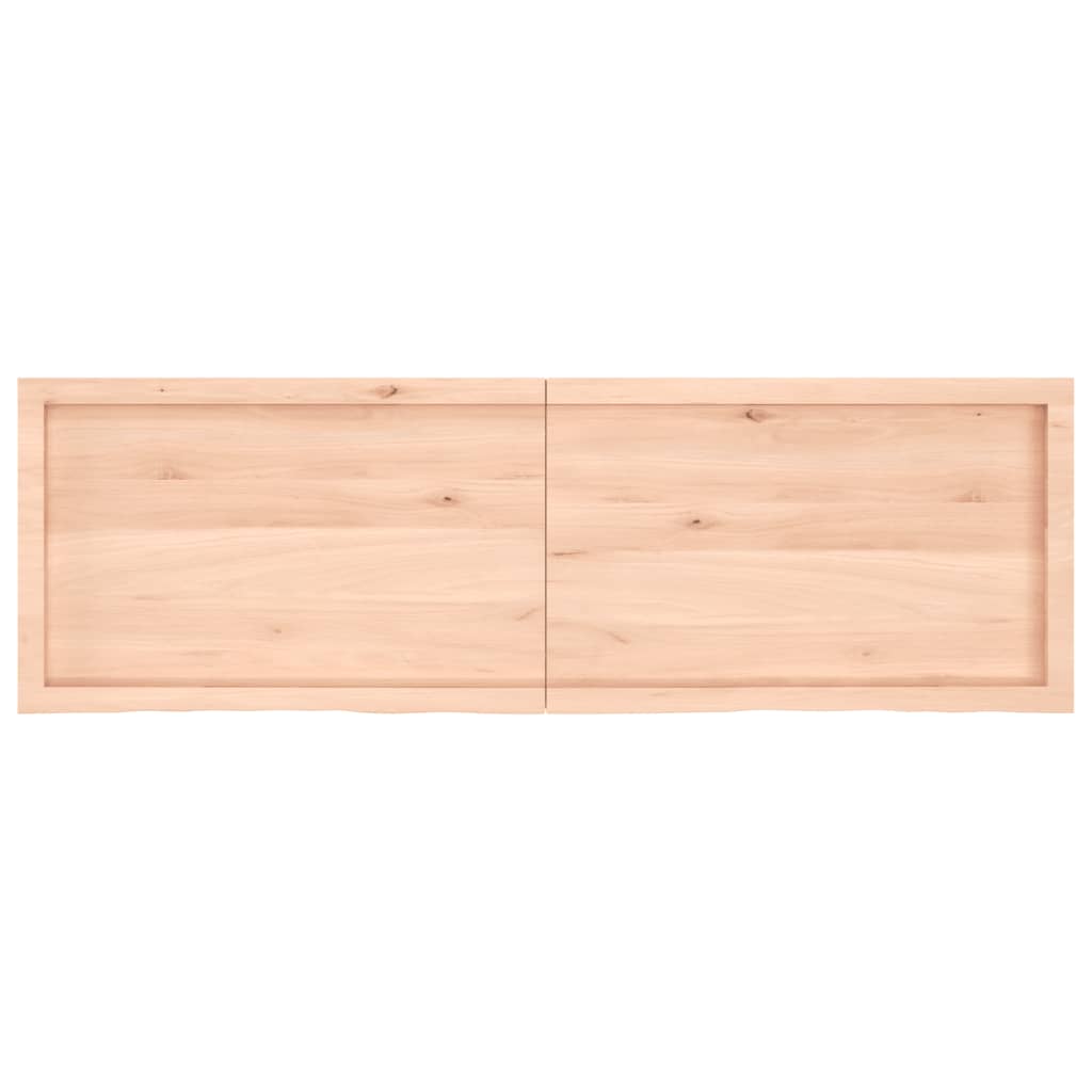 vidaXL Bänkskiva för badrum 160x50x(2-6) cm obehandlat massivt trä