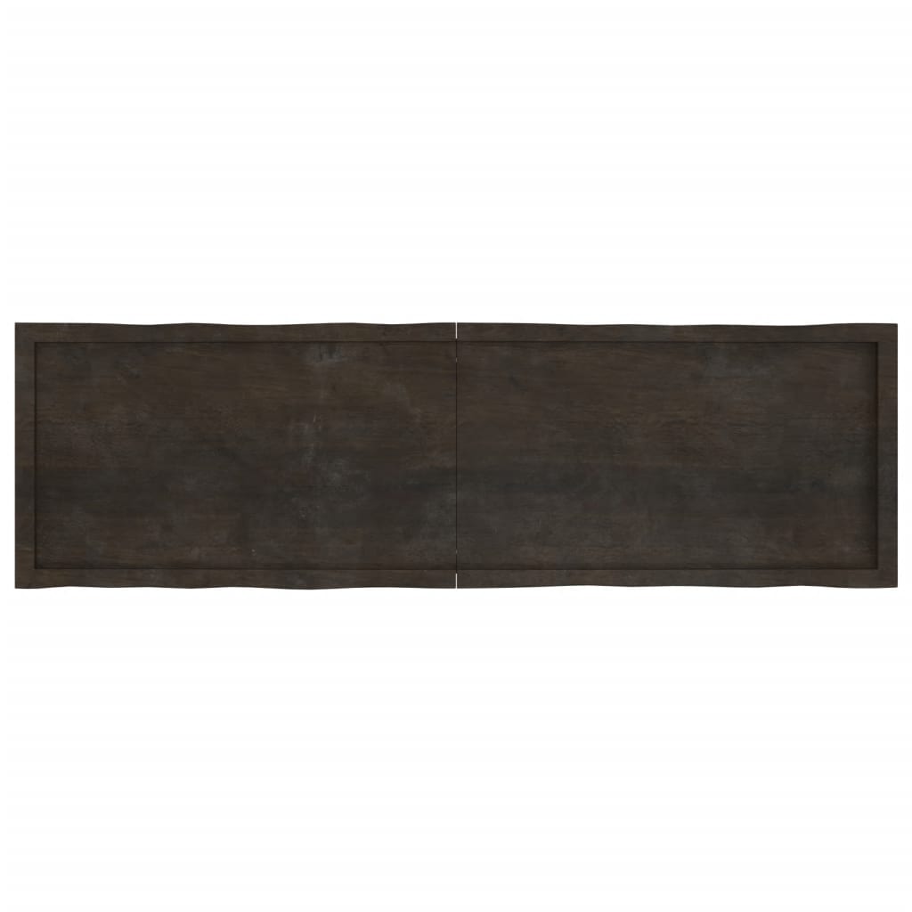 vidaXL Bordsskiva mörkbrun 180x50x(2-4) cm massivt trä levande kant