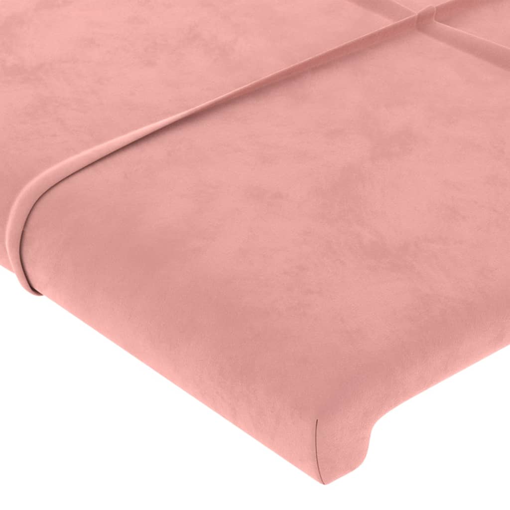 vidaXL Sänggavel med kanter rosa 83x23x118/128 cm sammet