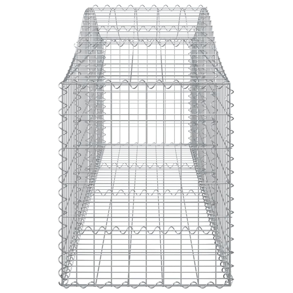 vidaXL Gabioner bågformade 4 st 200x50x60/80 cm galvaniserat järn