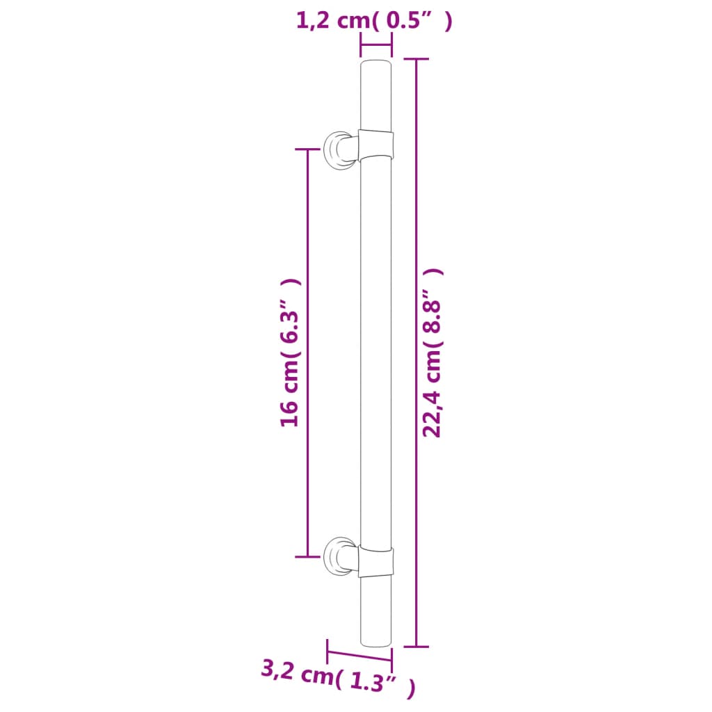 vidaXL Skåphandtag 10 st silver 160 mm rostfritt stål