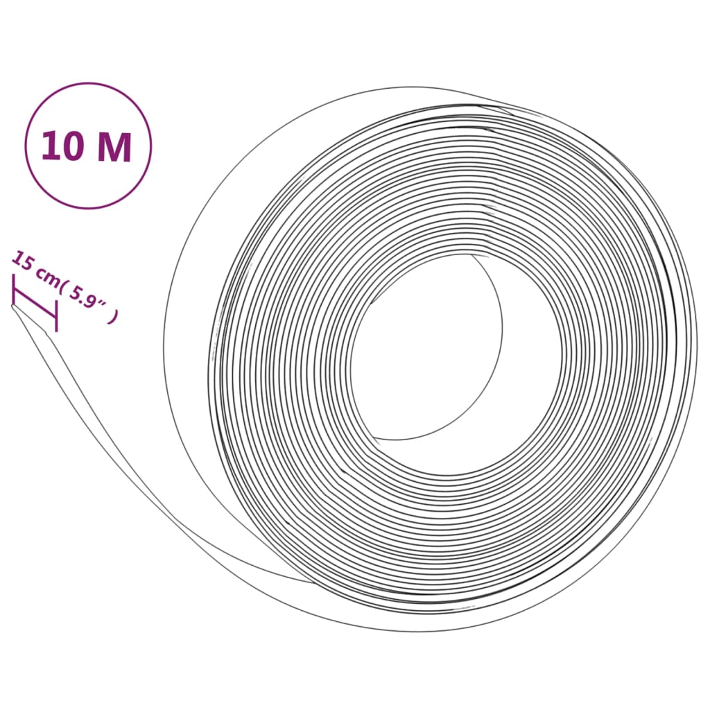 vidaXL Rabattkant grå 4 st 10 m 15 cm polyeten