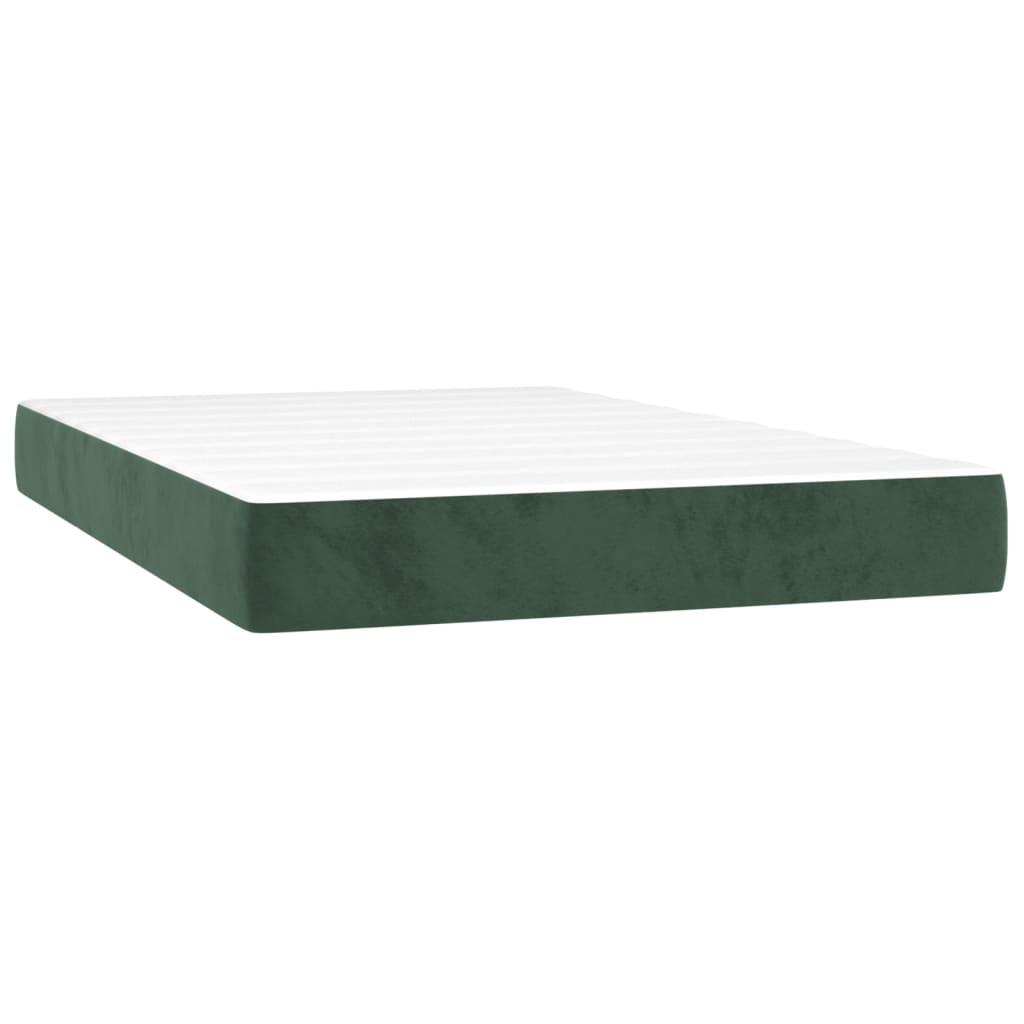vidaXL Ramsäng med madrass mörkgrön 120x200 cm sammet