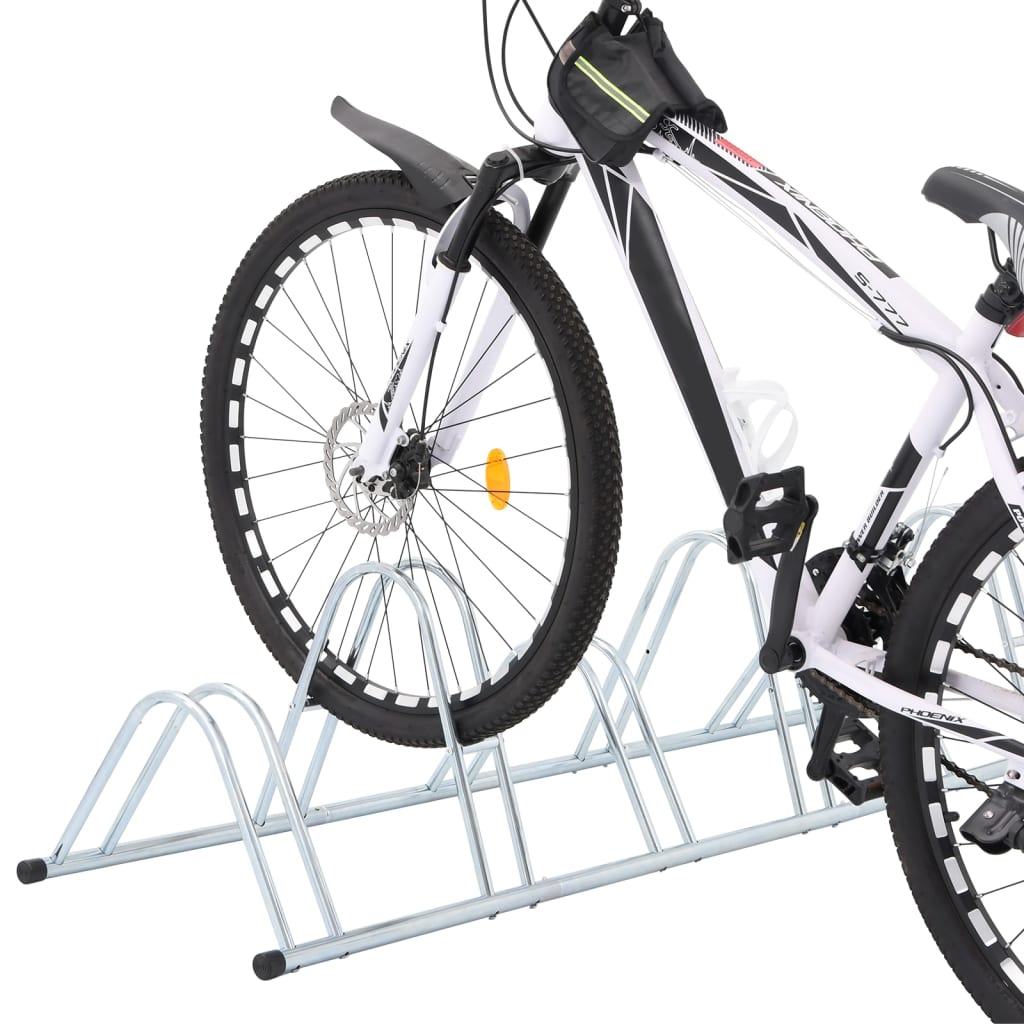 vidaXL Cykelställ för 6 cyklar fristående galvaniserat stål