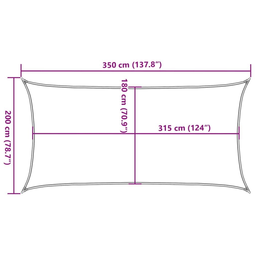 vidaXL Solsegel 160 g/m² svart 2x3,5 m HDPE