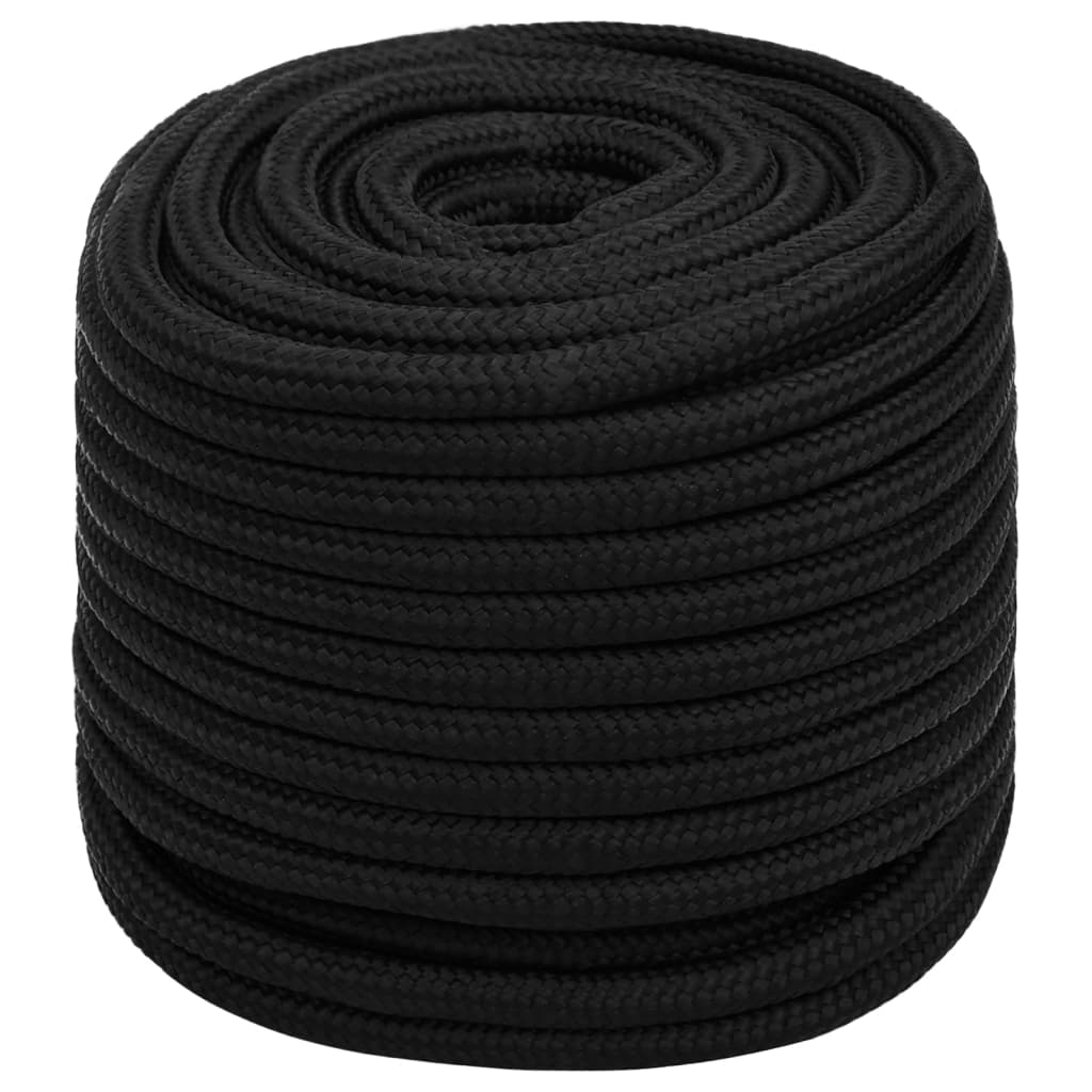 vidaXL Rep svart 18 mm 50 m polyester