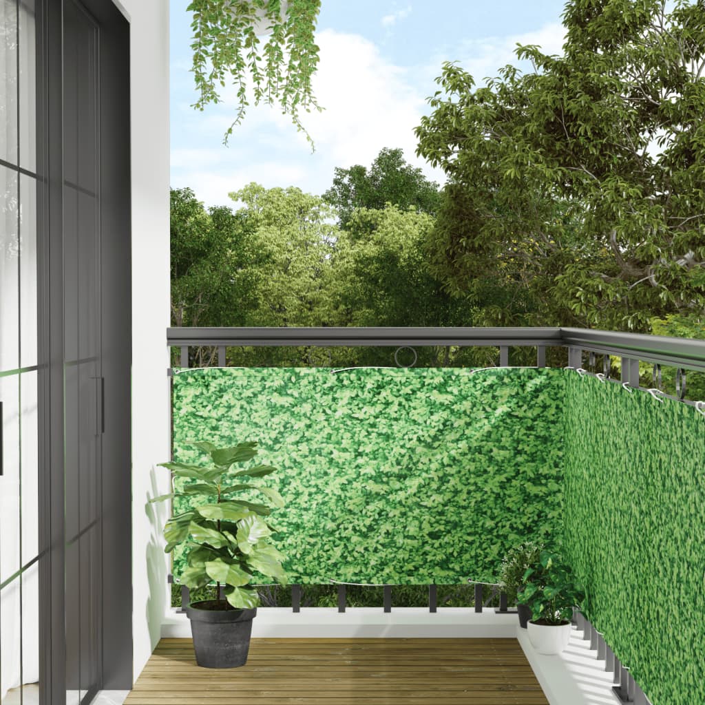 vidaXL Insynsskydd för trädgården växtmotiv grön 1000x75 cm PVC