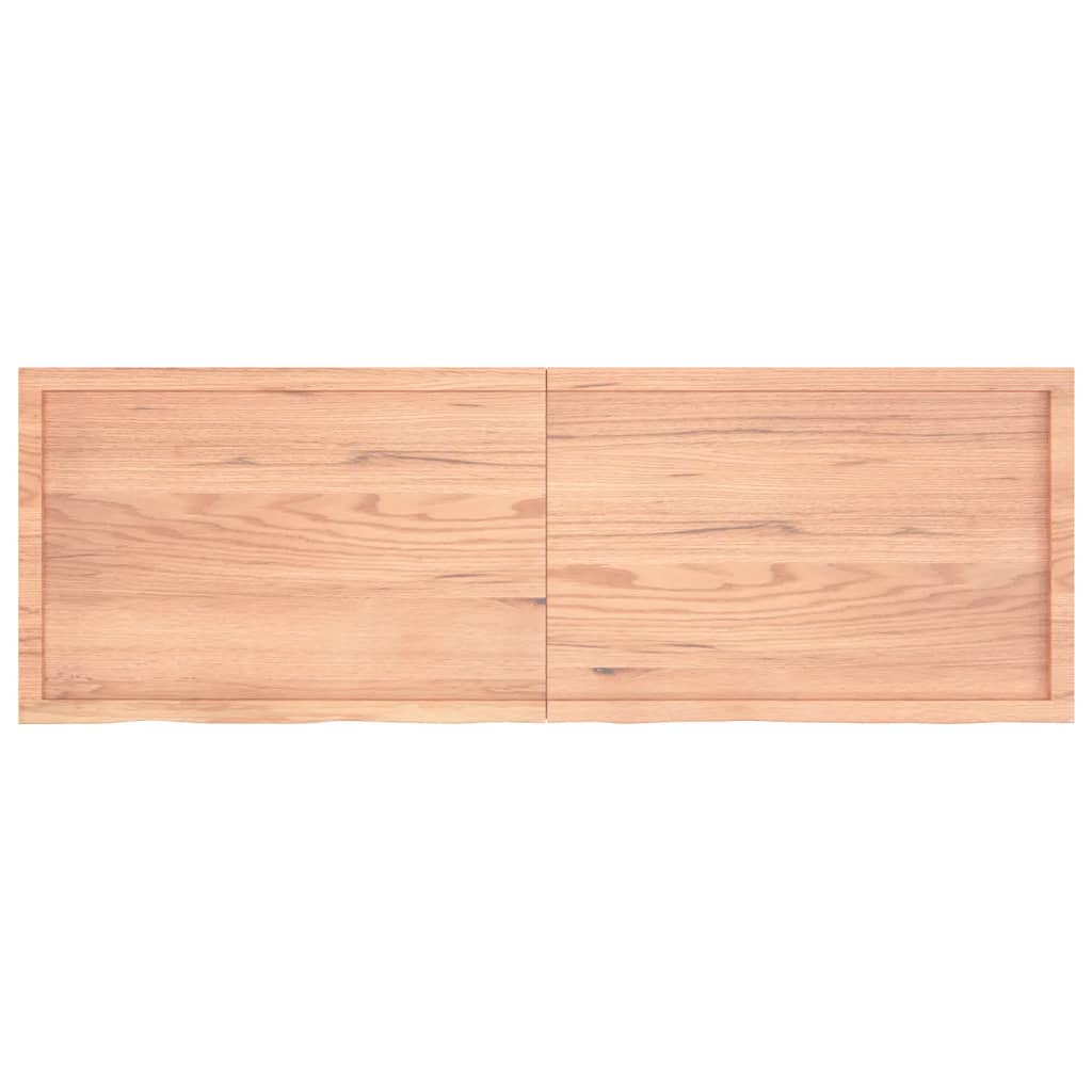 vidaXL Vägghylla ljusbrun 180x60x(2-4) cm behandlad massiv ek