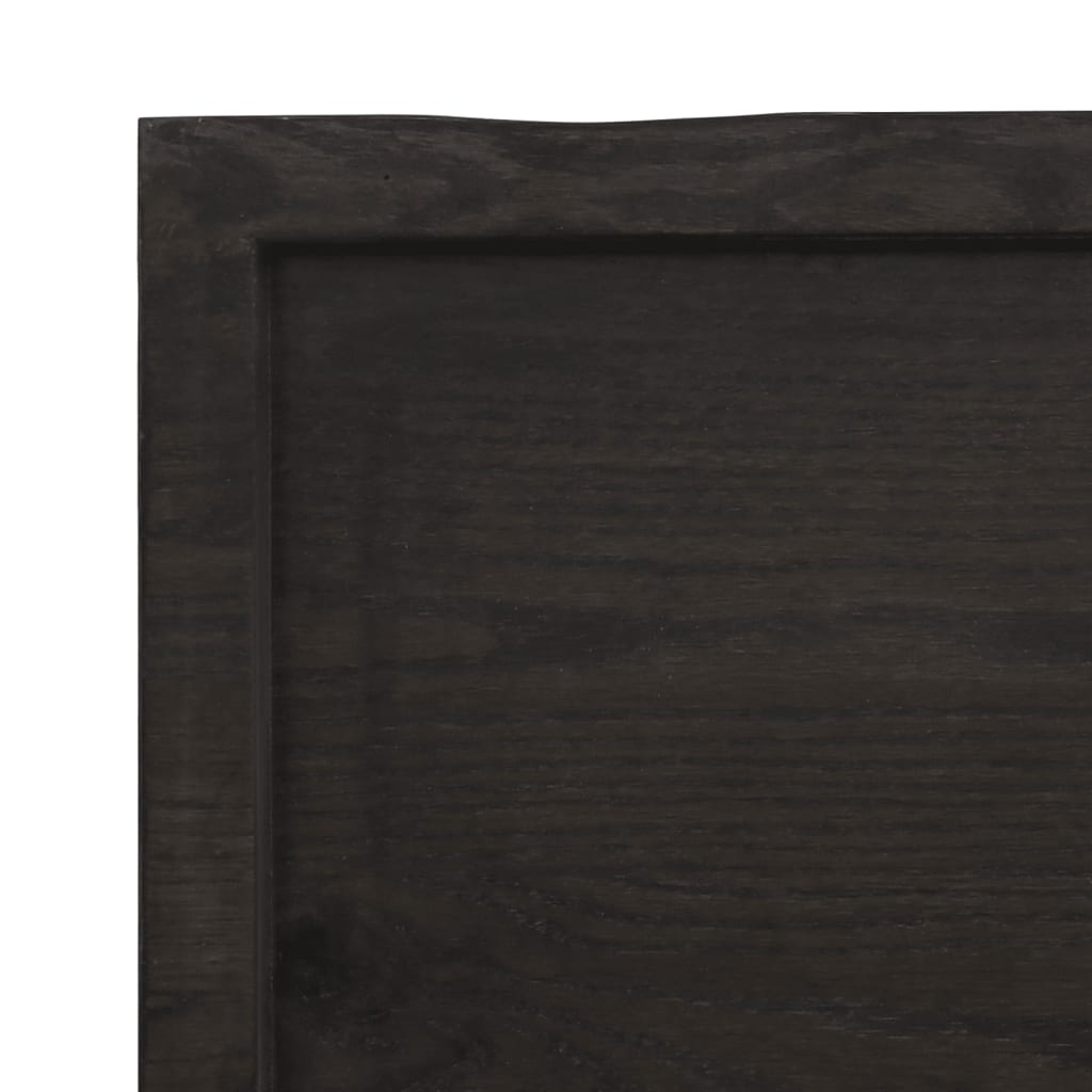vidaXL Bänkskiva badrum mörkbrun 180x50x(2-4) cm behandlat massivt trä