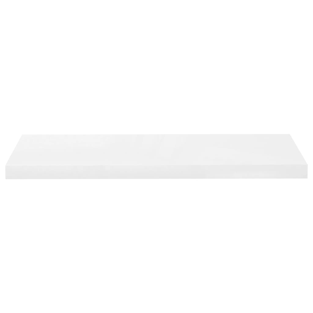 vidaXL Svävande vägghyllor 2 st vit högglans 80x23,5x3,8 cm MDF