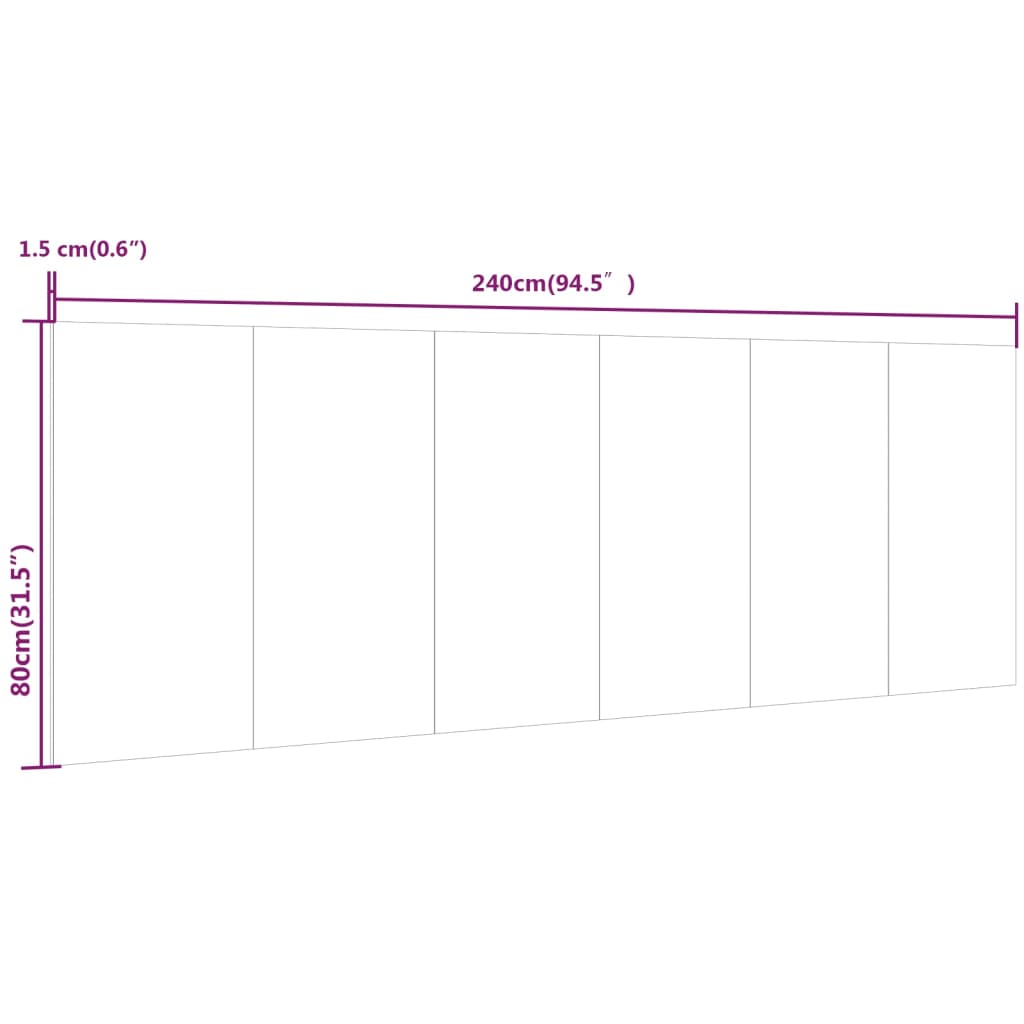 vidaXL Sänggavel vit 240x1,5x80 cm konstruerat trä