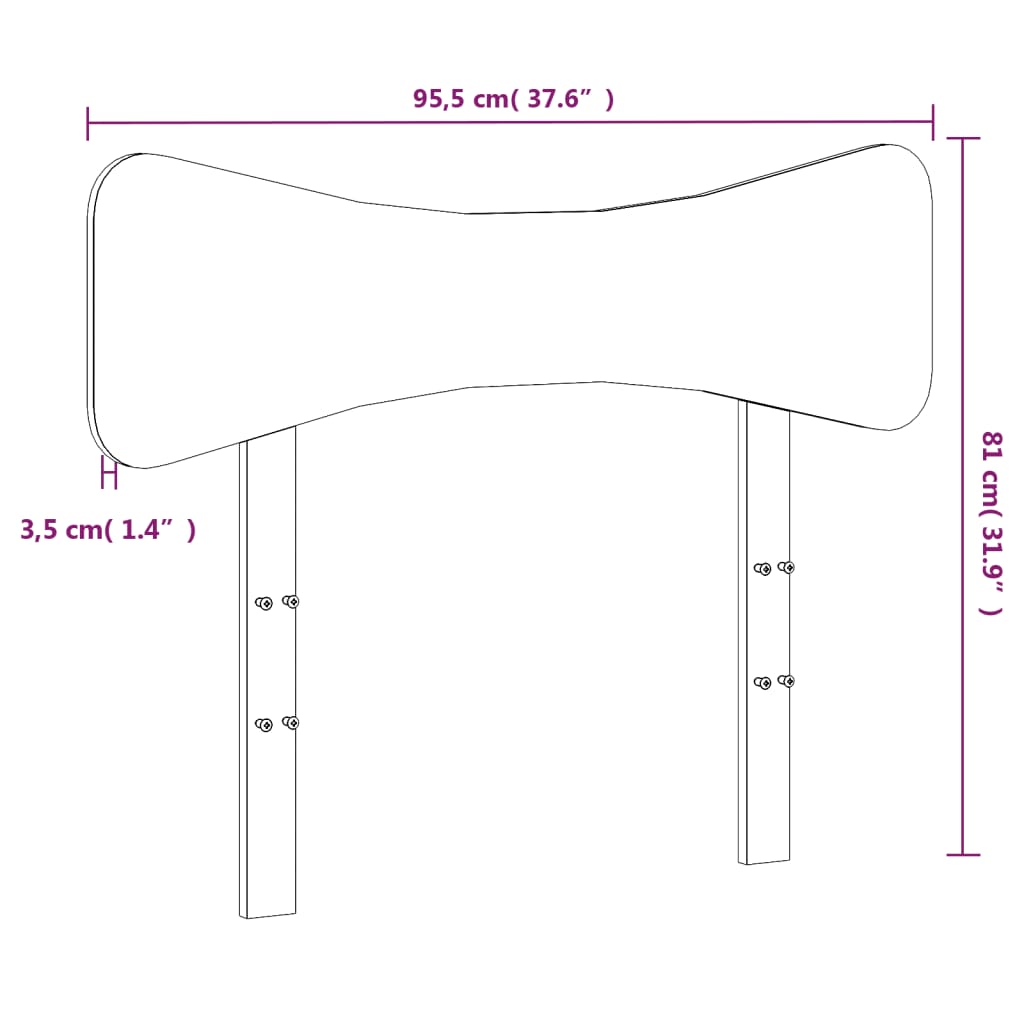 vidaXL Huvudgavel vaxbrun 90 cm massiv furu