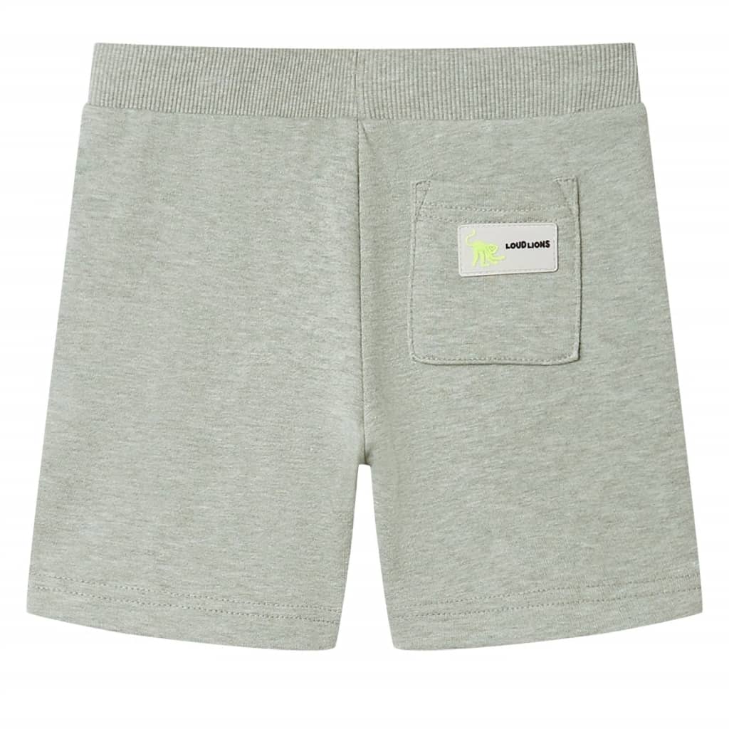 Barnshorts med snöre blandad ljus khaki melange 128