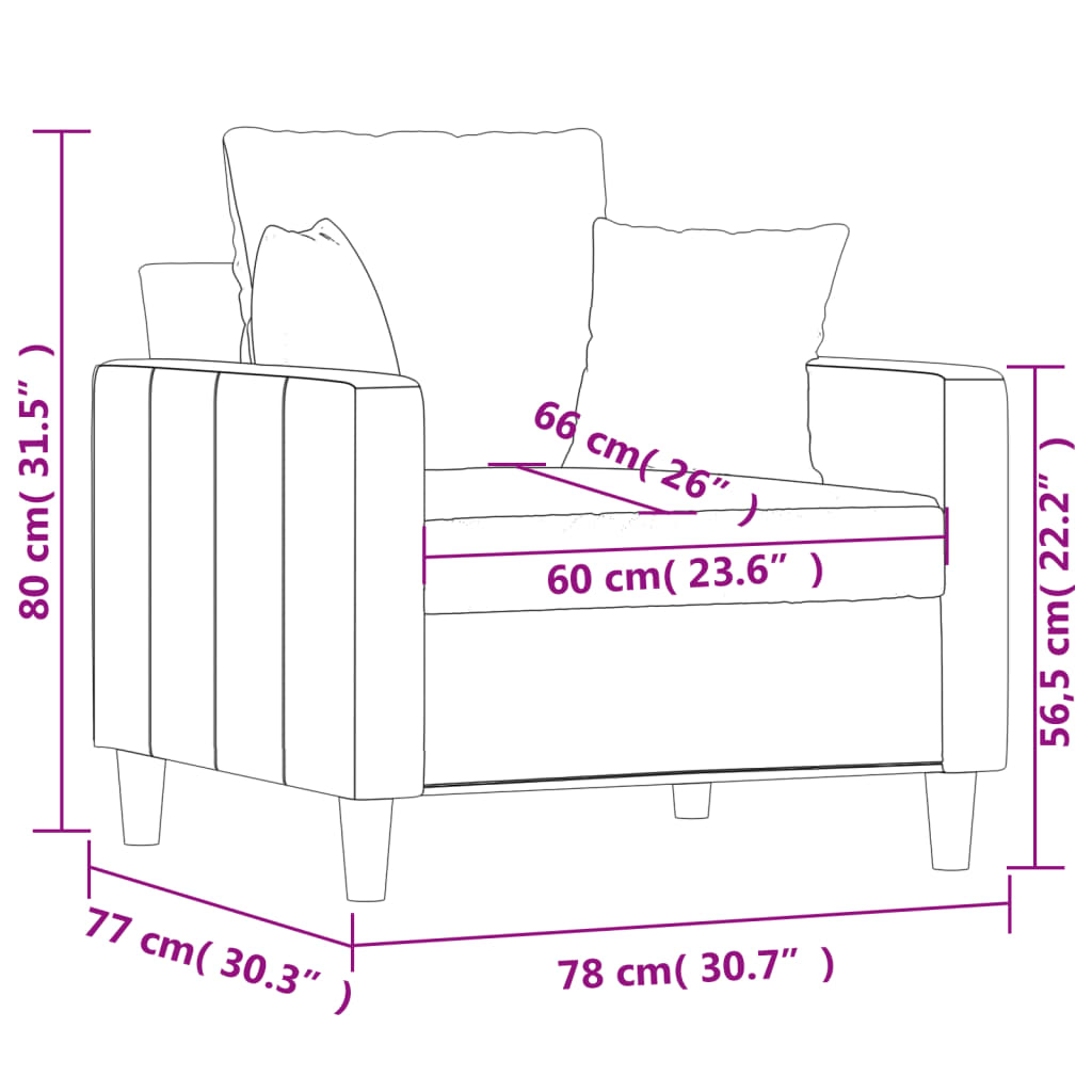 vidaXL Fåtölj Gul 60 cm sammet