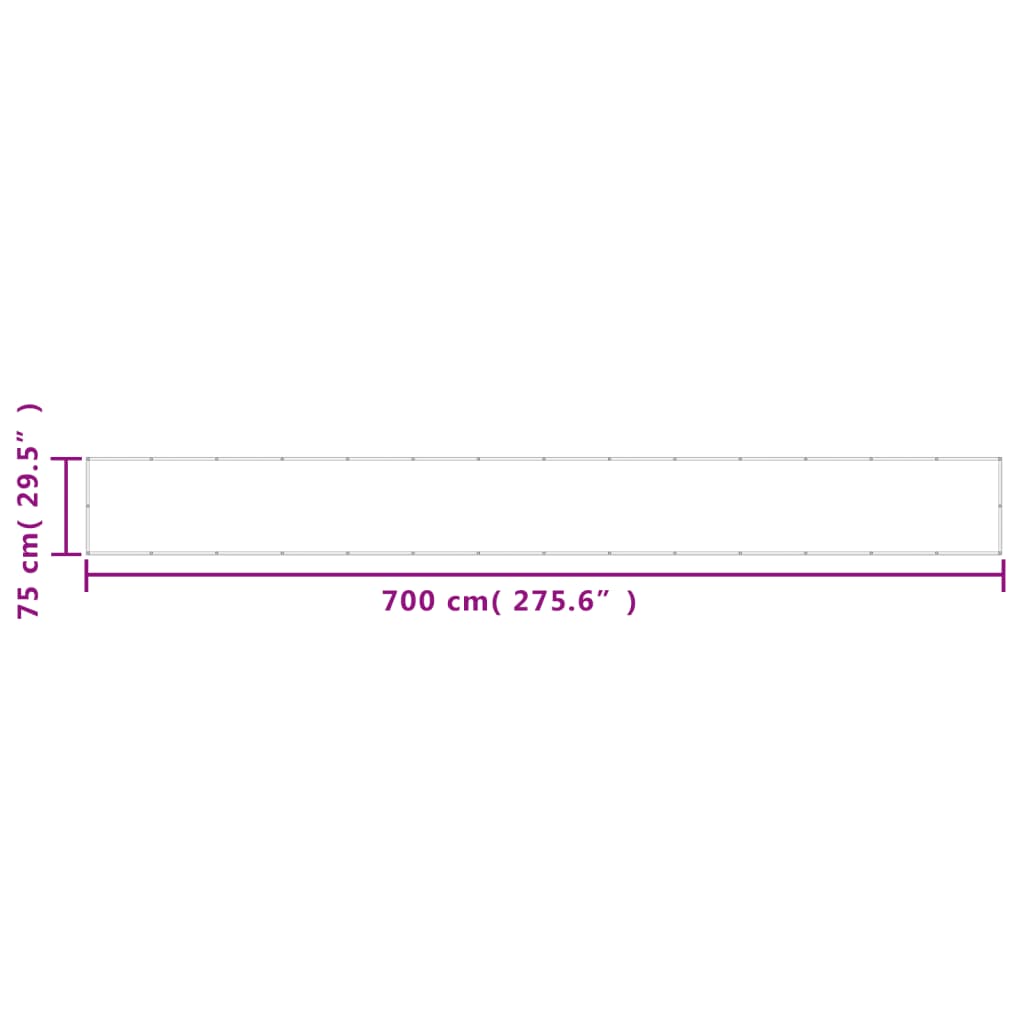 vidaXL Balkongskärm vit 75x700 cm 100% polyester oxford