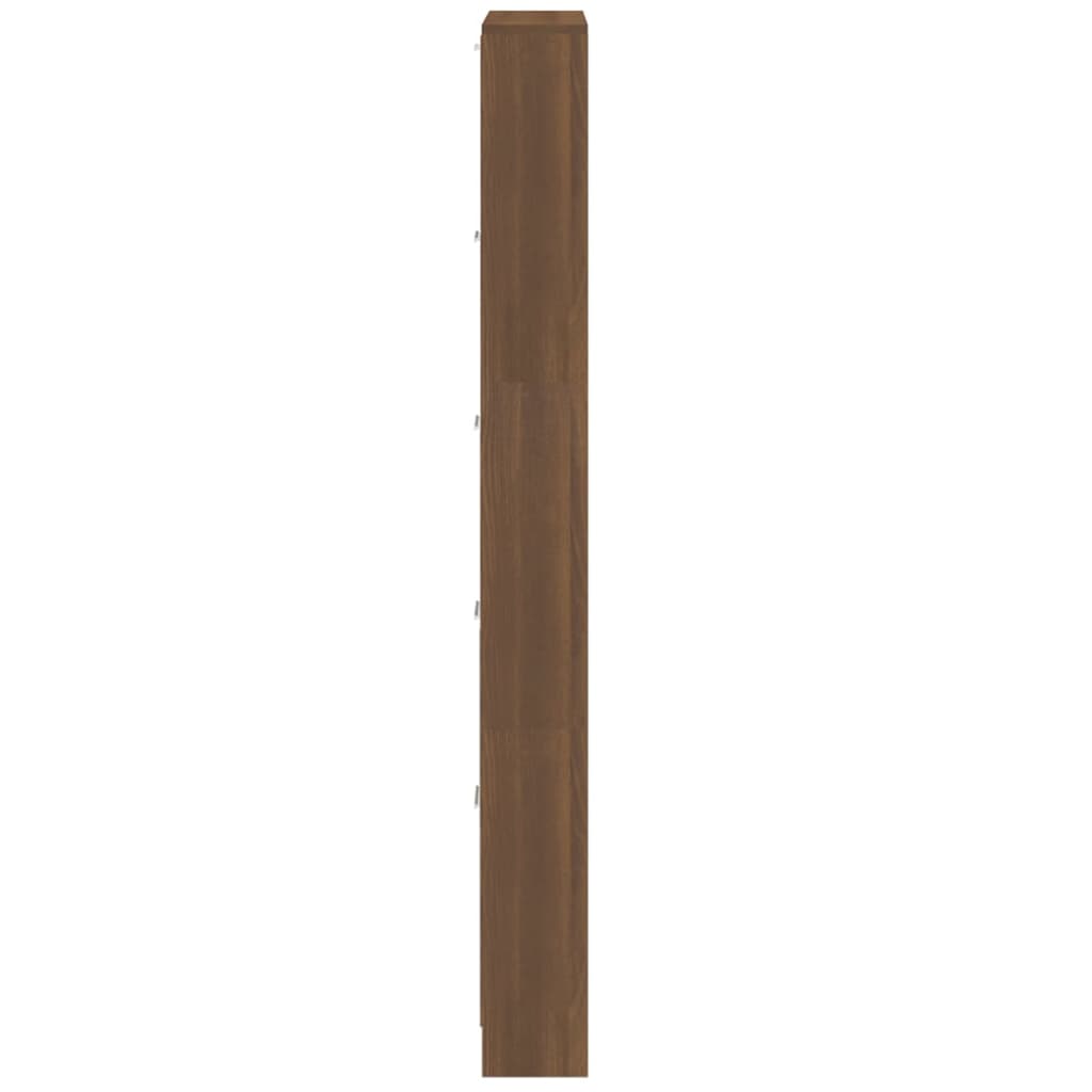 vidaXL Skoställ brun ek 59x17x169 cm konstruerat trä