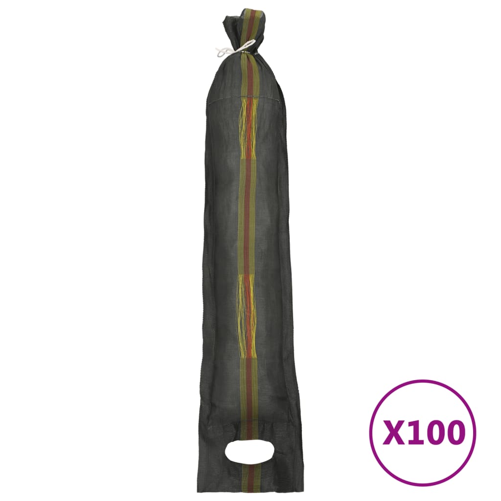 vidaXL Sandsäckar 100 st mörkgrön 103x25 cm HDPE