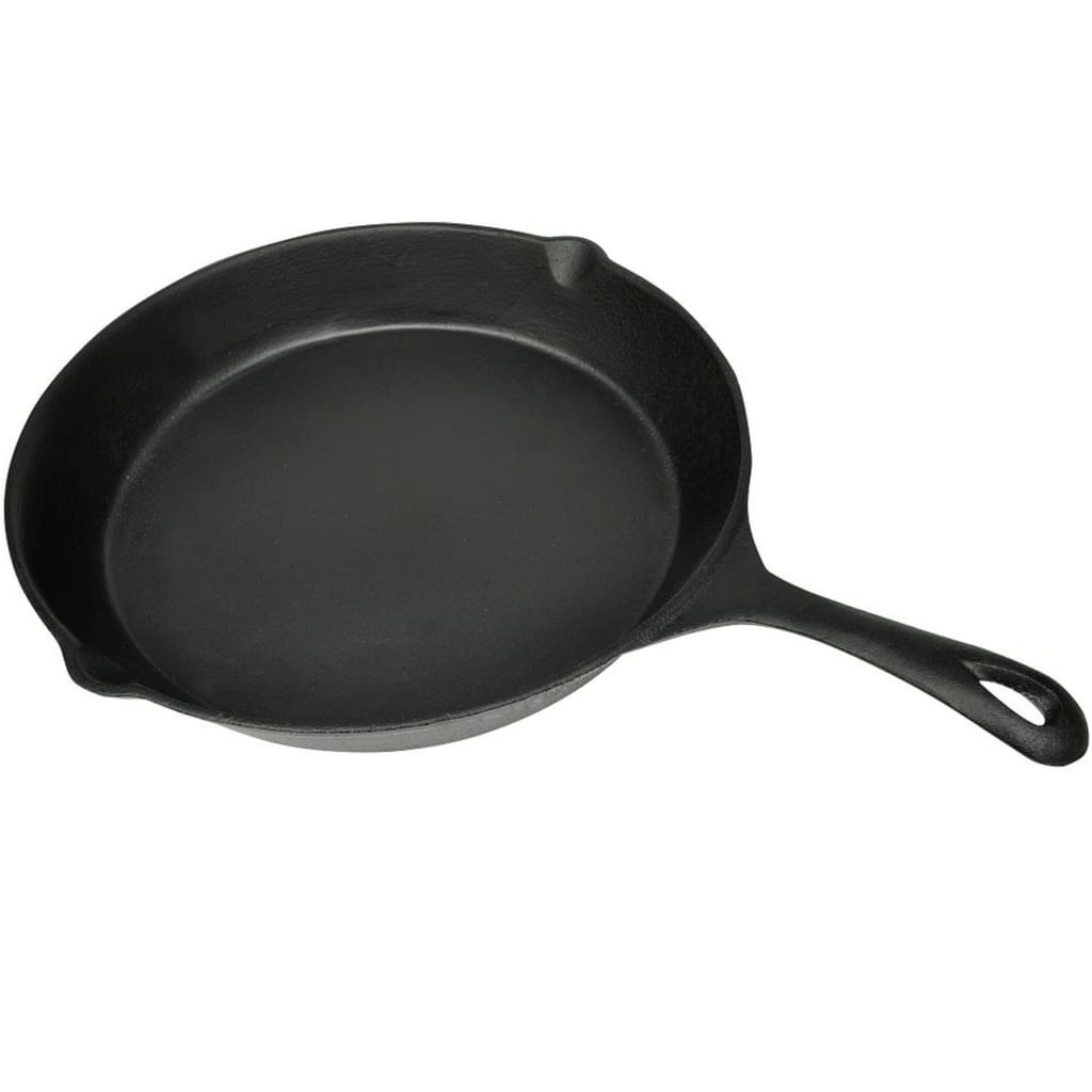 vidaXL Gjutjärnspanna grill 30 cm rund