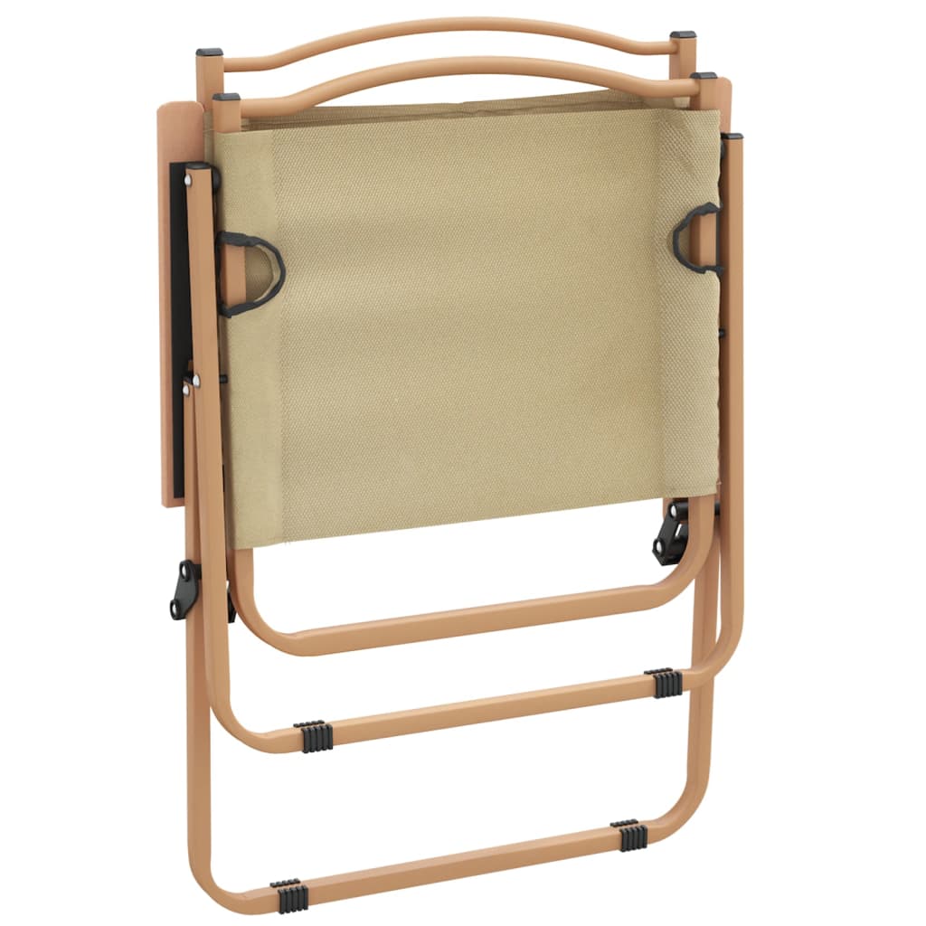 vidaXL Campingstolar 2 st Beige 54x55x78 cm oxfordtyg