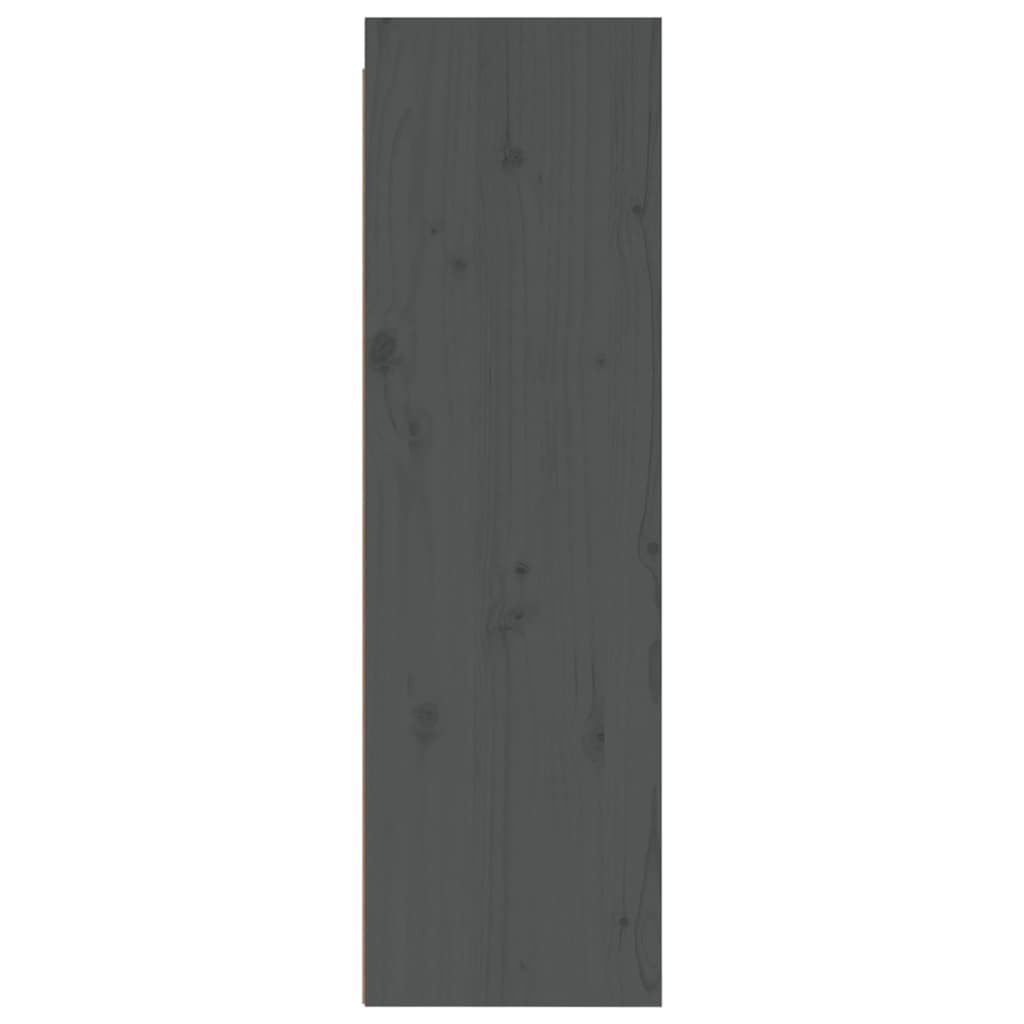 vidaXL Väggskåp 2 st grå 30x30x100 cm massiv furu