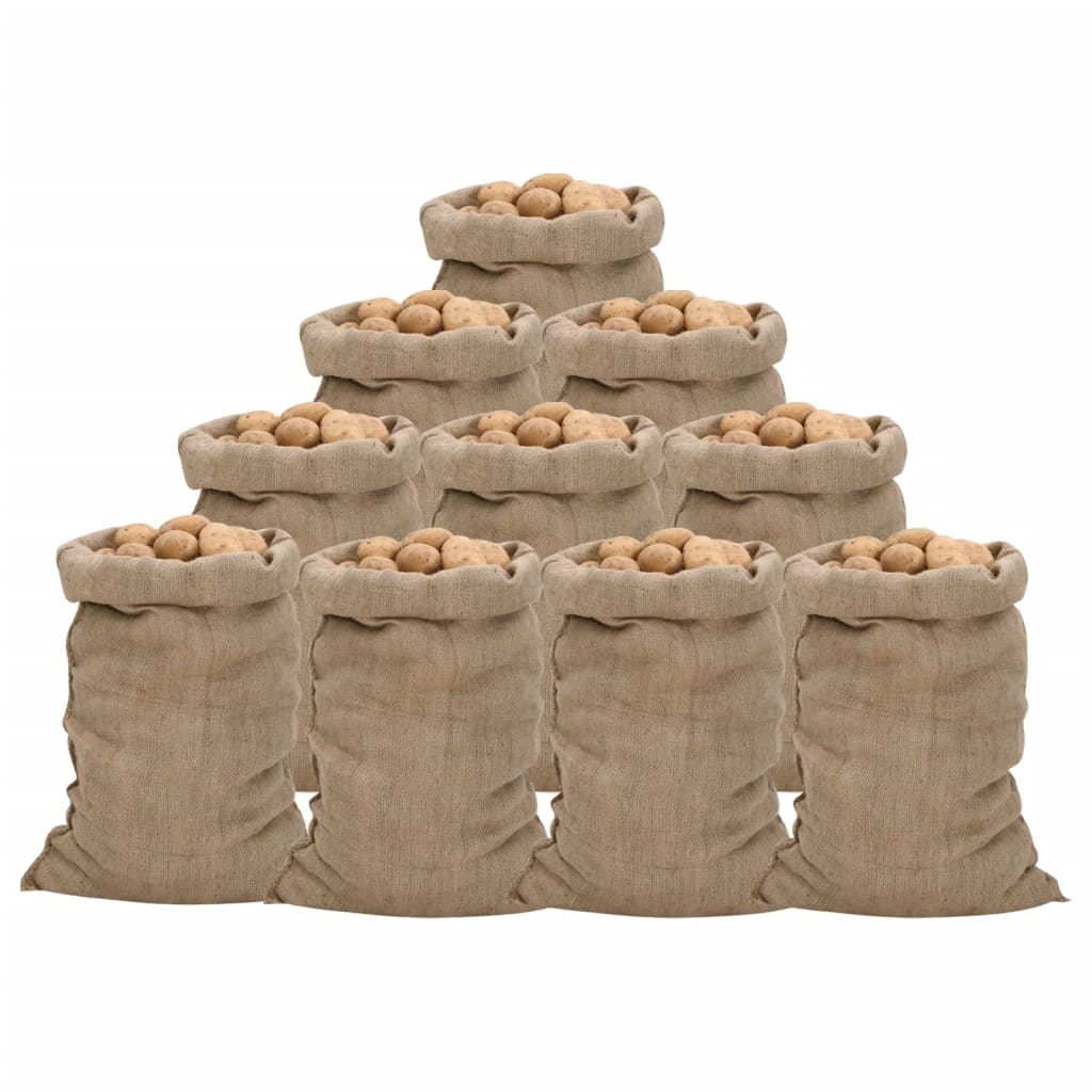 vidaXL Jutesäckar 10 st 60x105 cm 100% jute 340 gsm