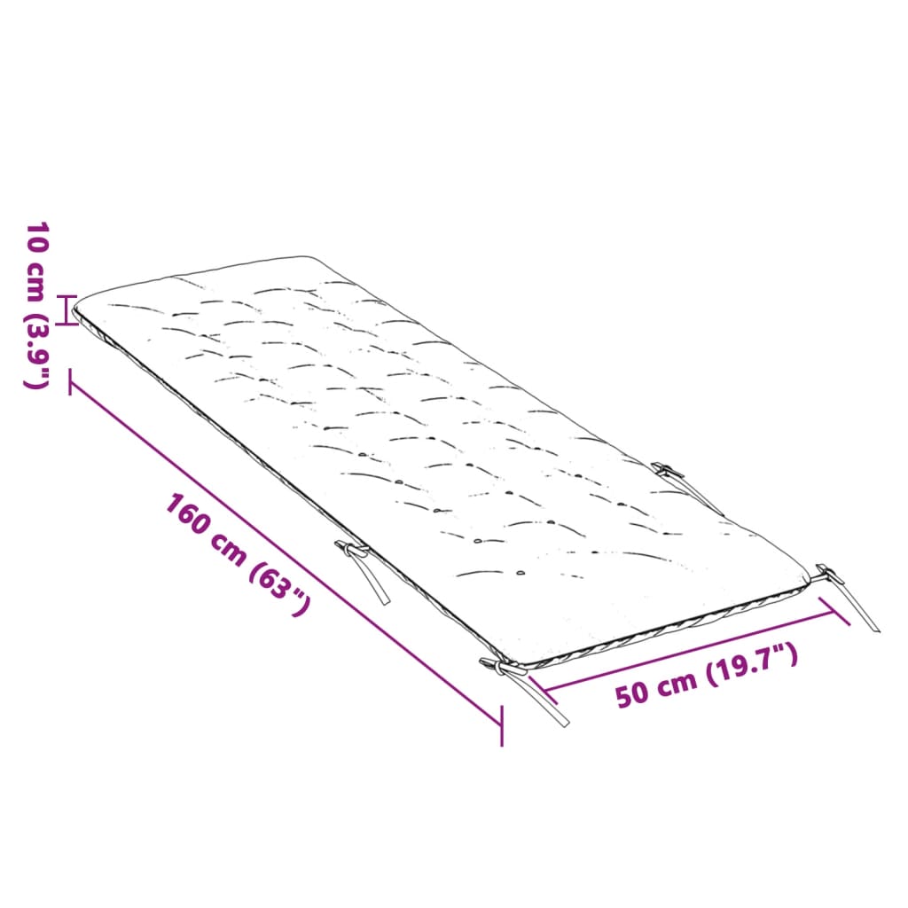 vidaXL Dyna till solsäng gräddvit 160x50x10 cm fuskmocka