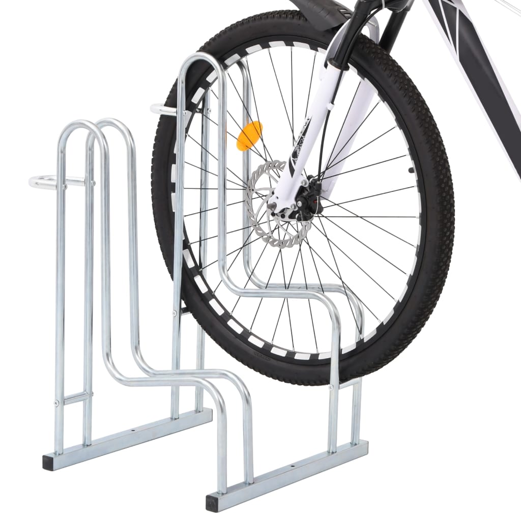 vidaXL Cykelställ för 2 cyklar fristående galvaniserat stål