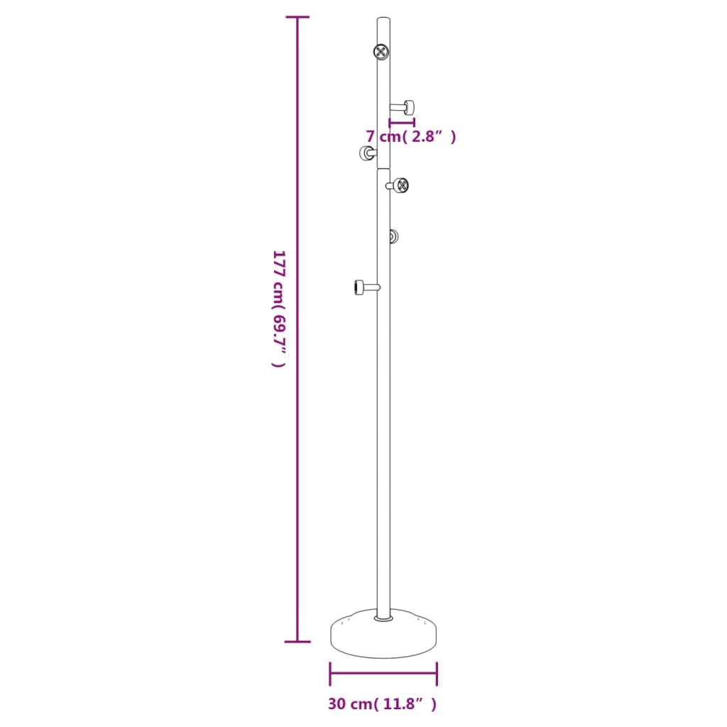 vidaXL Klädhängare svart 177 cm pulverlackerat järn