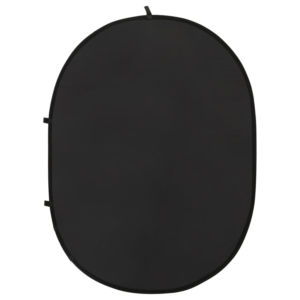 vidaXL Oval bakgrundsskärm studio 2-i-1 svart och grå 200x150 cm