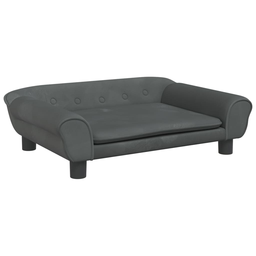 vidaXL Barnsoffa mörkgrå 70x45x26 cm sammet