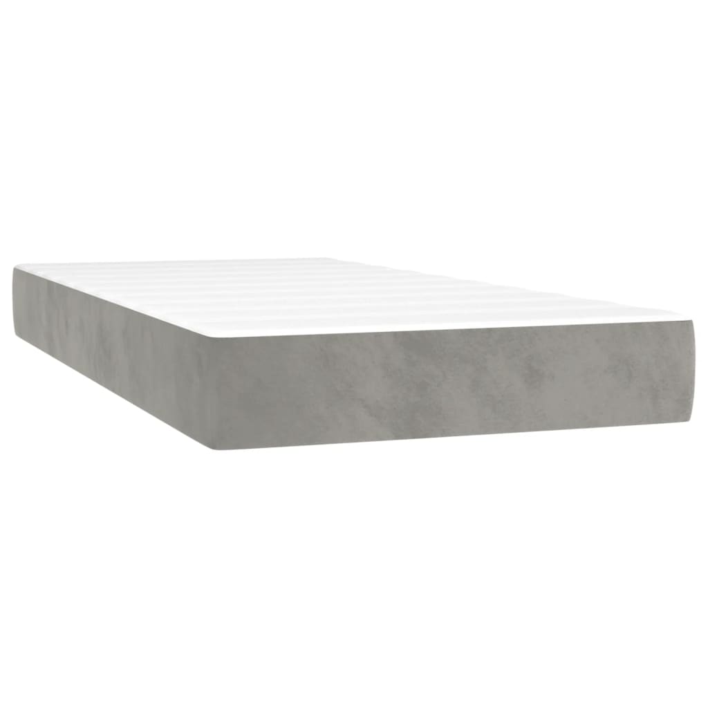 vidaXL Ramsäng med madrass ljusgrå 120x190 cm sammet