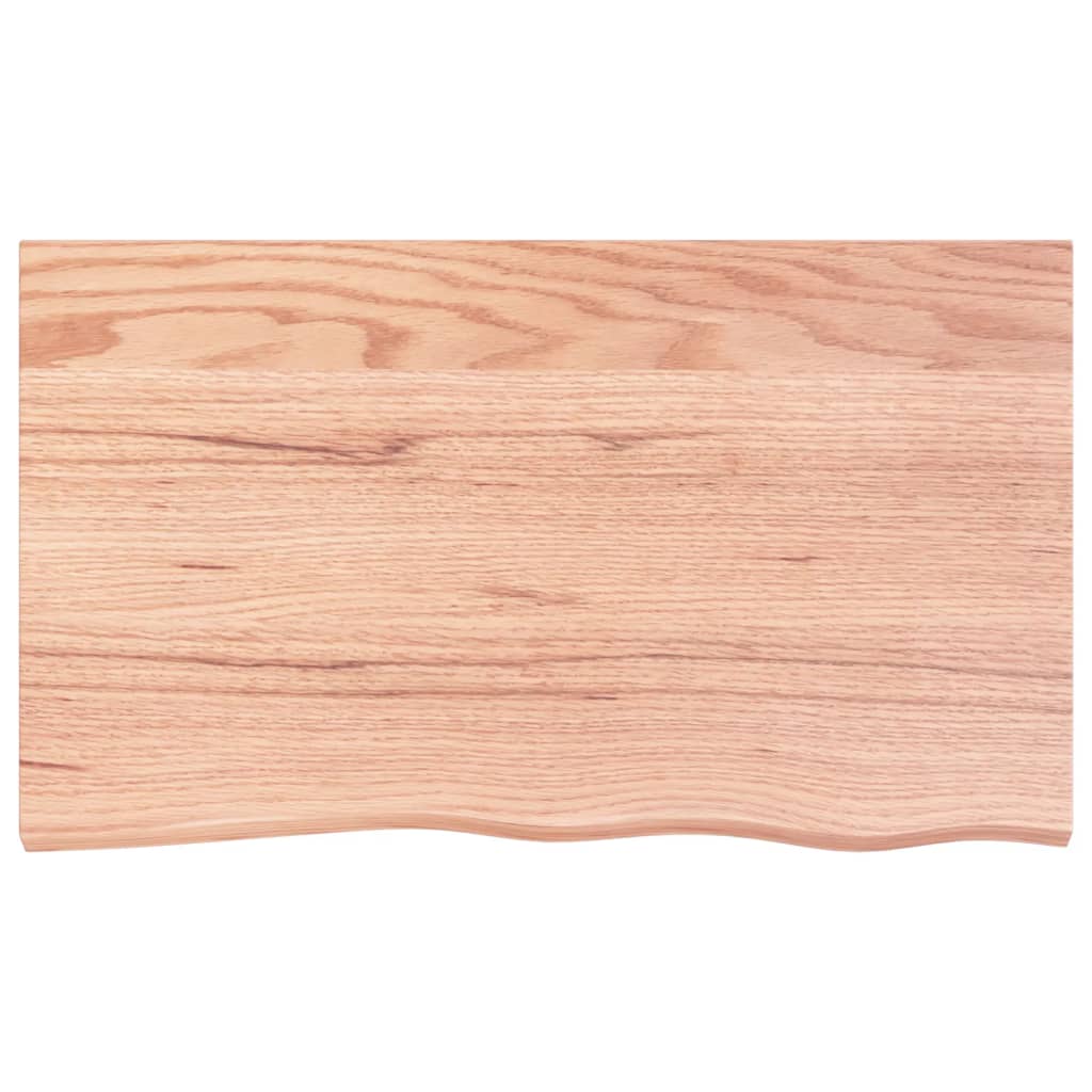 vidaXL Bänkskiva badrum ljusbrun 100x60x(2-4) cm behandlat massivt trä