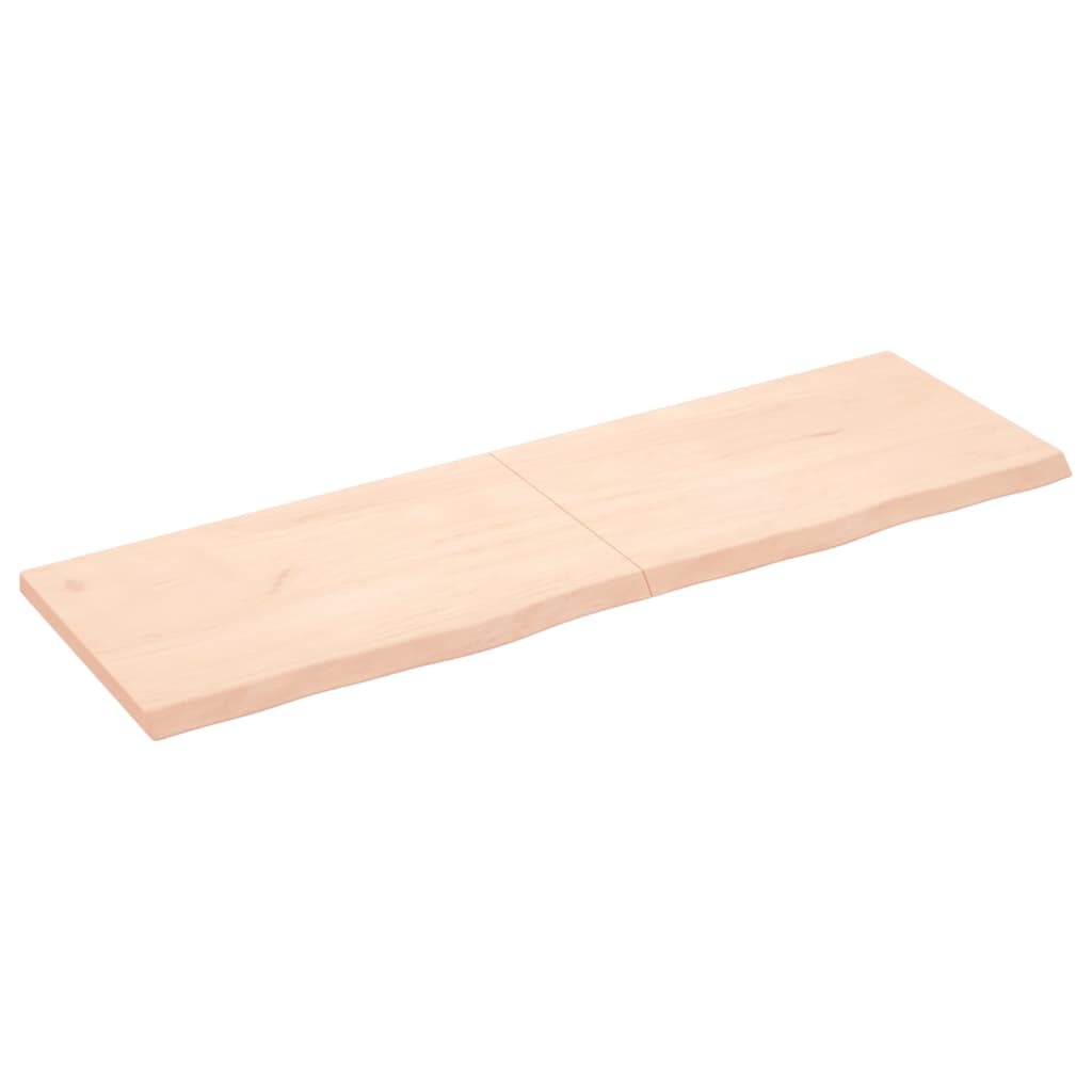 vidaXL Bänkskiva för badrum 160x50x(2-4) cm obehandlat massivt trä