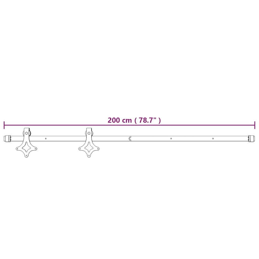 vidaXL Skjutdörr med beslag 95x210 cm massiv furu