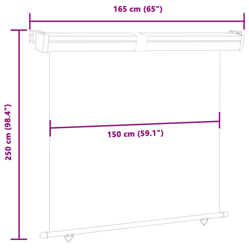 vidaXL Balkongmarkis 165x250 cm blå