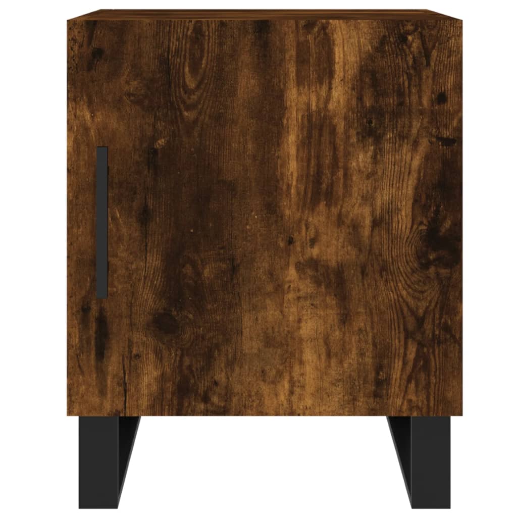 vidaXL Sängbord 2 st rökfärgad ek 40x40x50 cm konstruerat trä