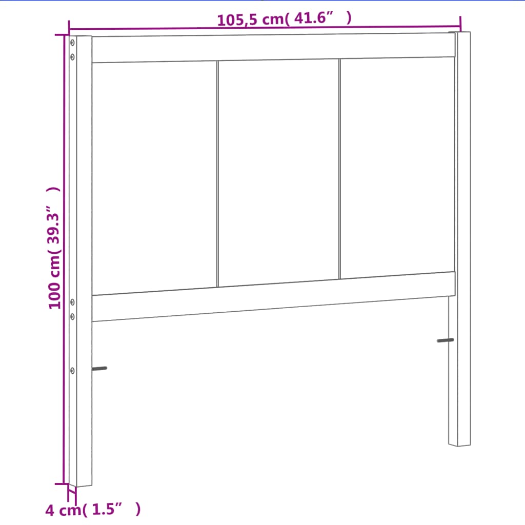 vidaXL Huvudgavel vaxbrun 100 cm massiv furu