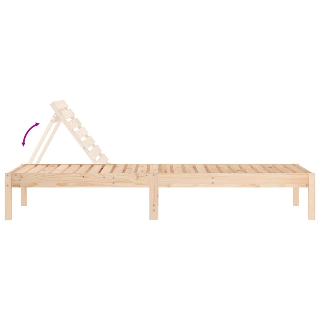 vidaXL Solsängar 2 st 199,5x60x74 cm massiv furu