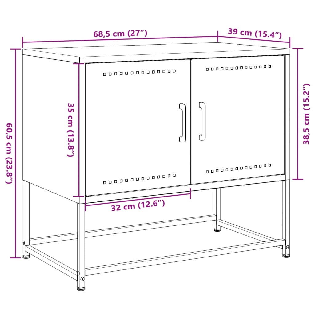 vidaXL TV-skåp antracit 68,5x39x60,5 cm stål