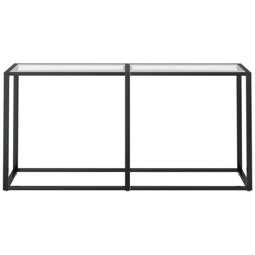 vidaXL Konsolbord transparent 160x35x75,5 cm härdat glas