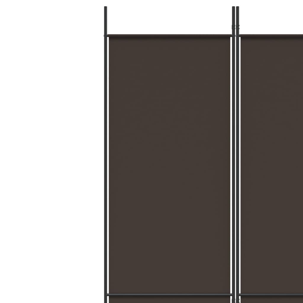 vidaXL Rumsavdelare 6 paneler brun 300x220 cm tyg